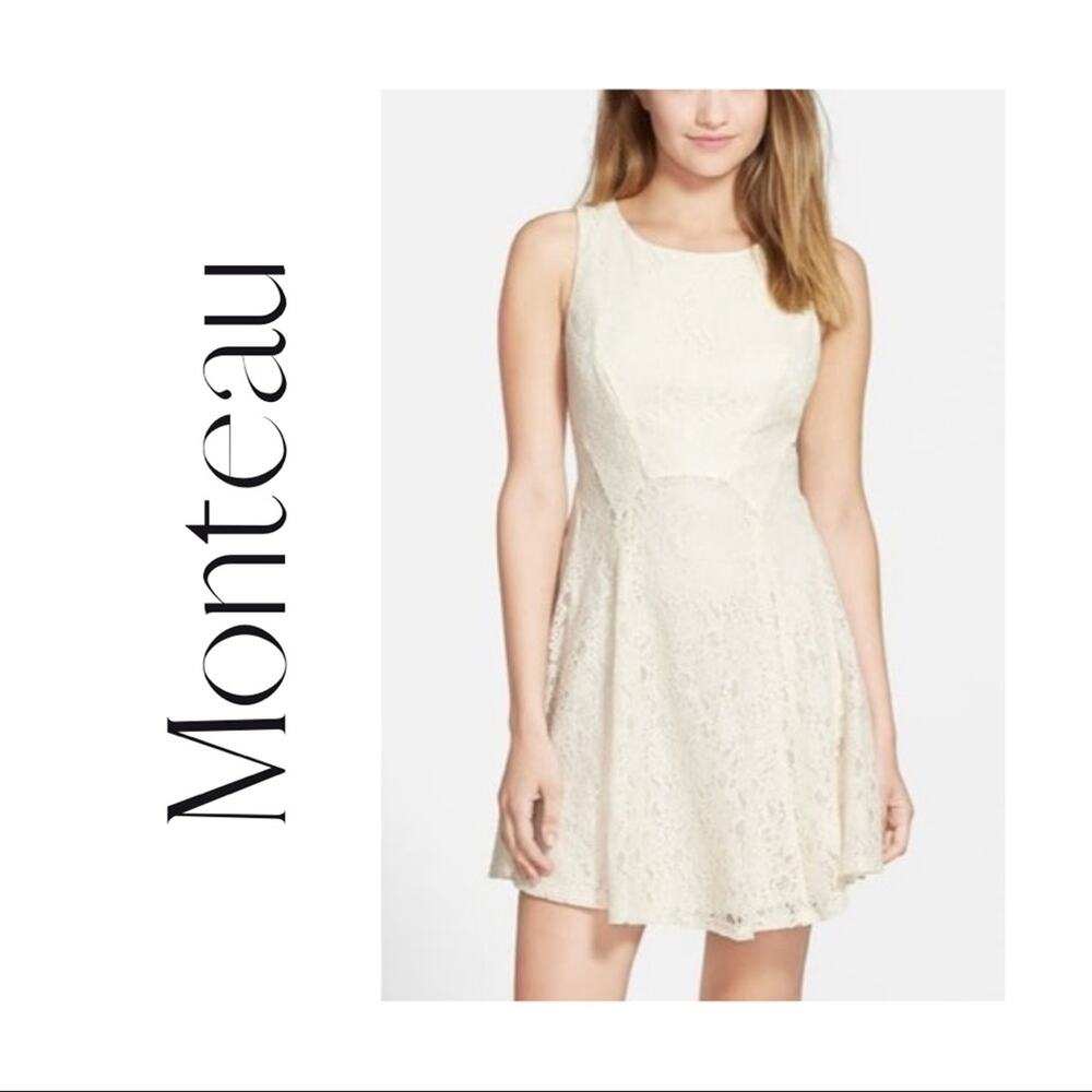 NWT Monteau Juniors Couture Lace Tank Skater Dress From Francescas Size M